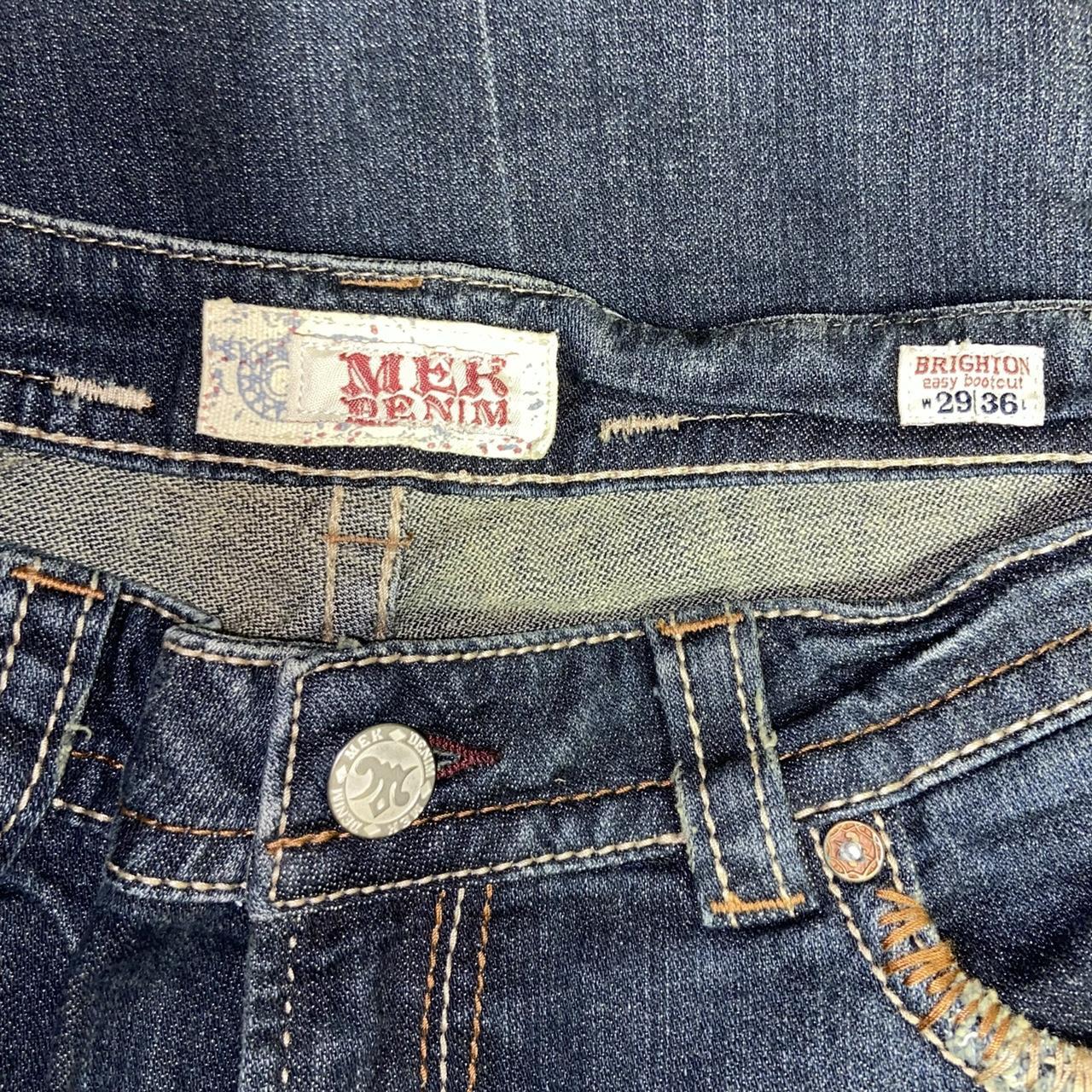 Early 2000s rustic bootcut jeans. Low rise fit. Has... - Depop