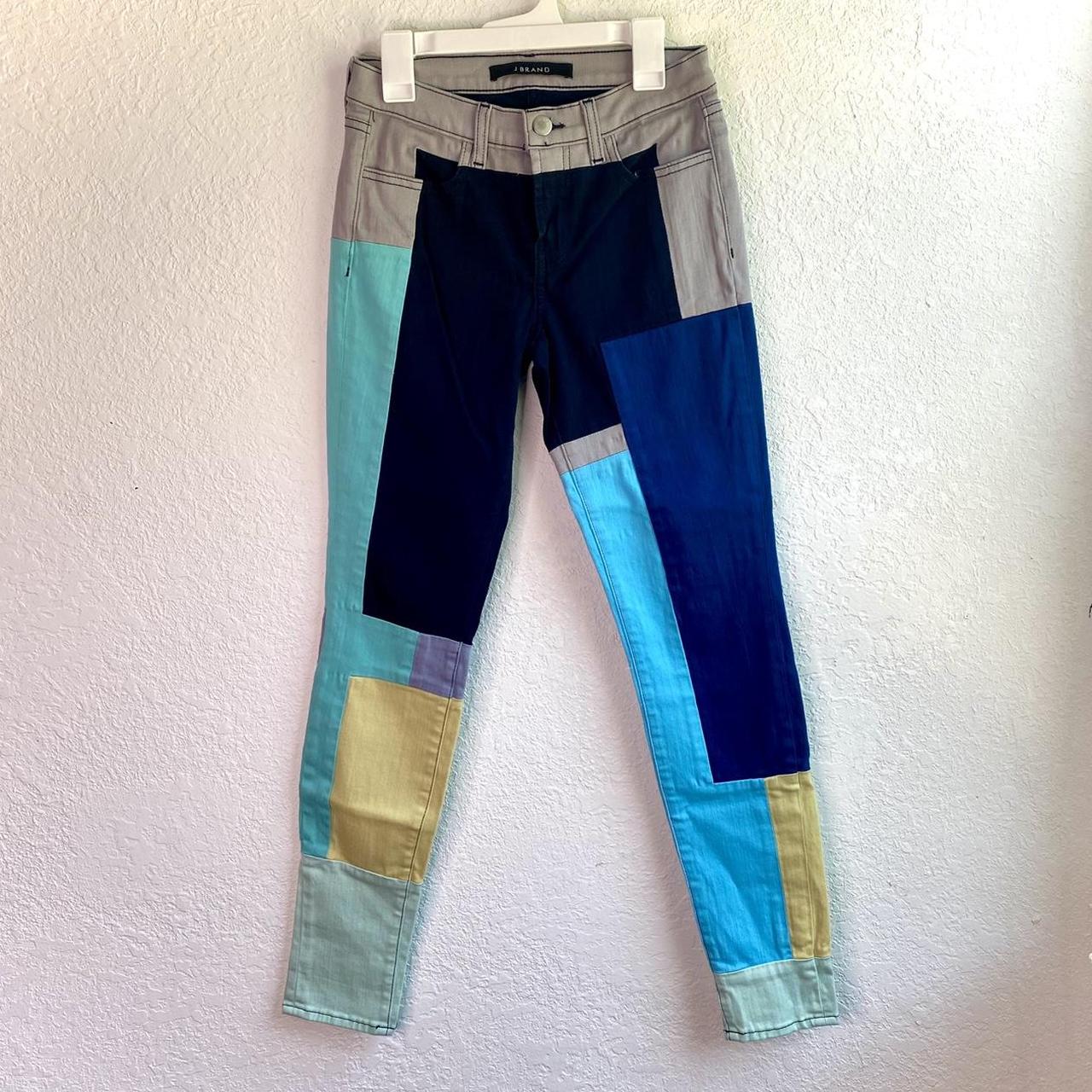 J brand skinny slick color block pants. These have a - Depop