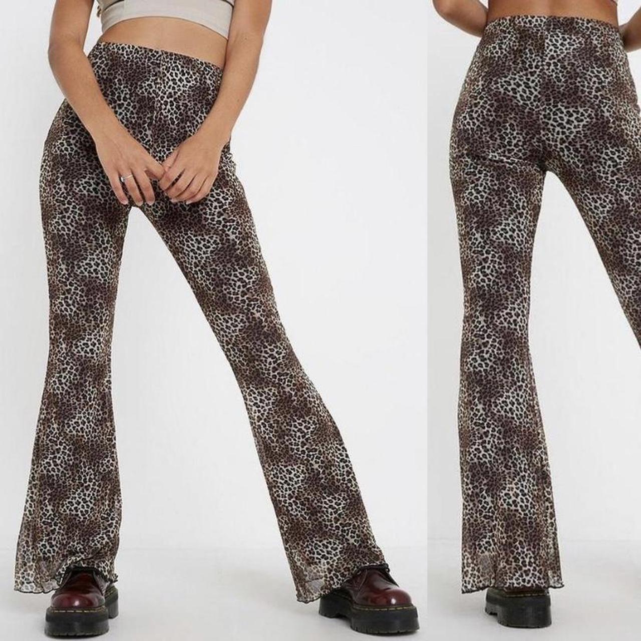 Urban outfitters cheetah/leopard print flares Mesh... - Depop