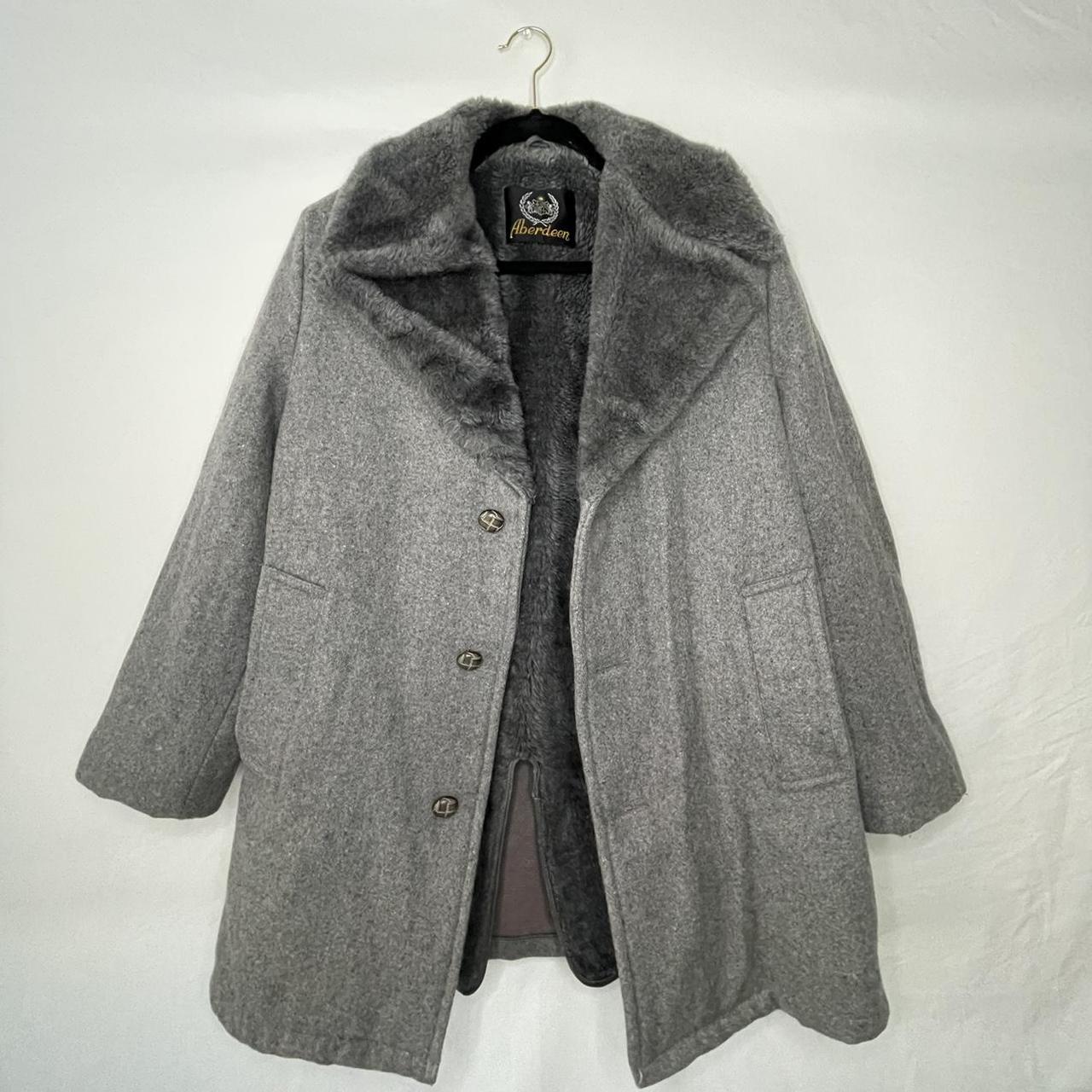Wool coat by Aberdeen, vintage, size M, 3 buttons,... - Depop