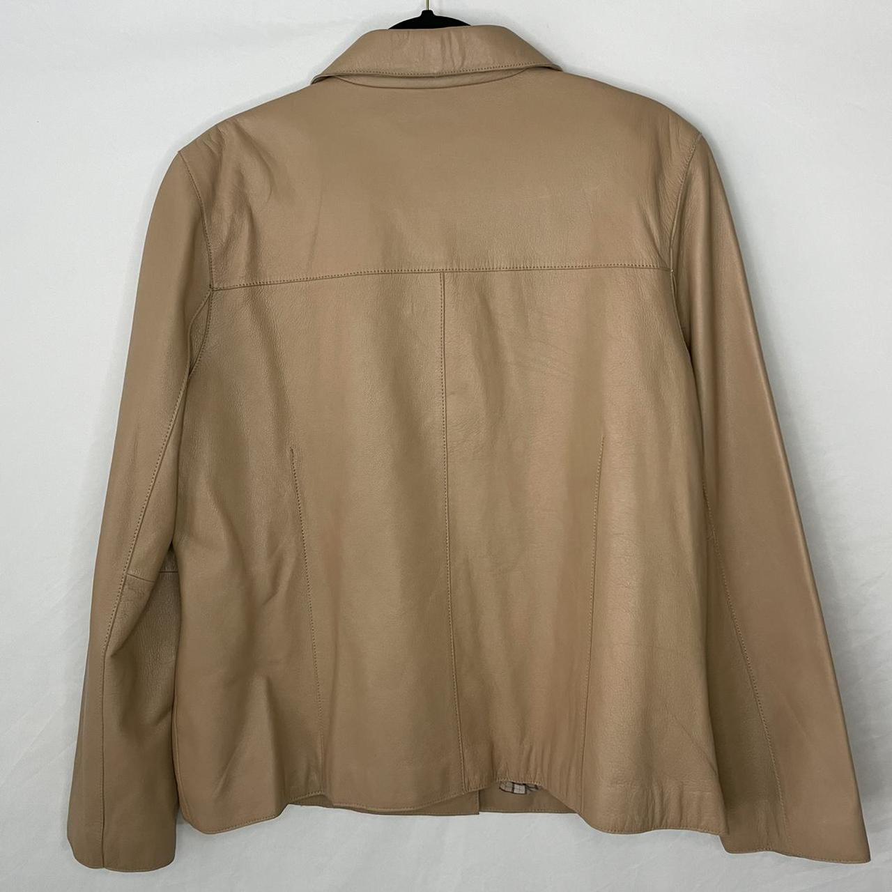 Vintage Leather jacket, by Siena Studio, tan, with... - Depop