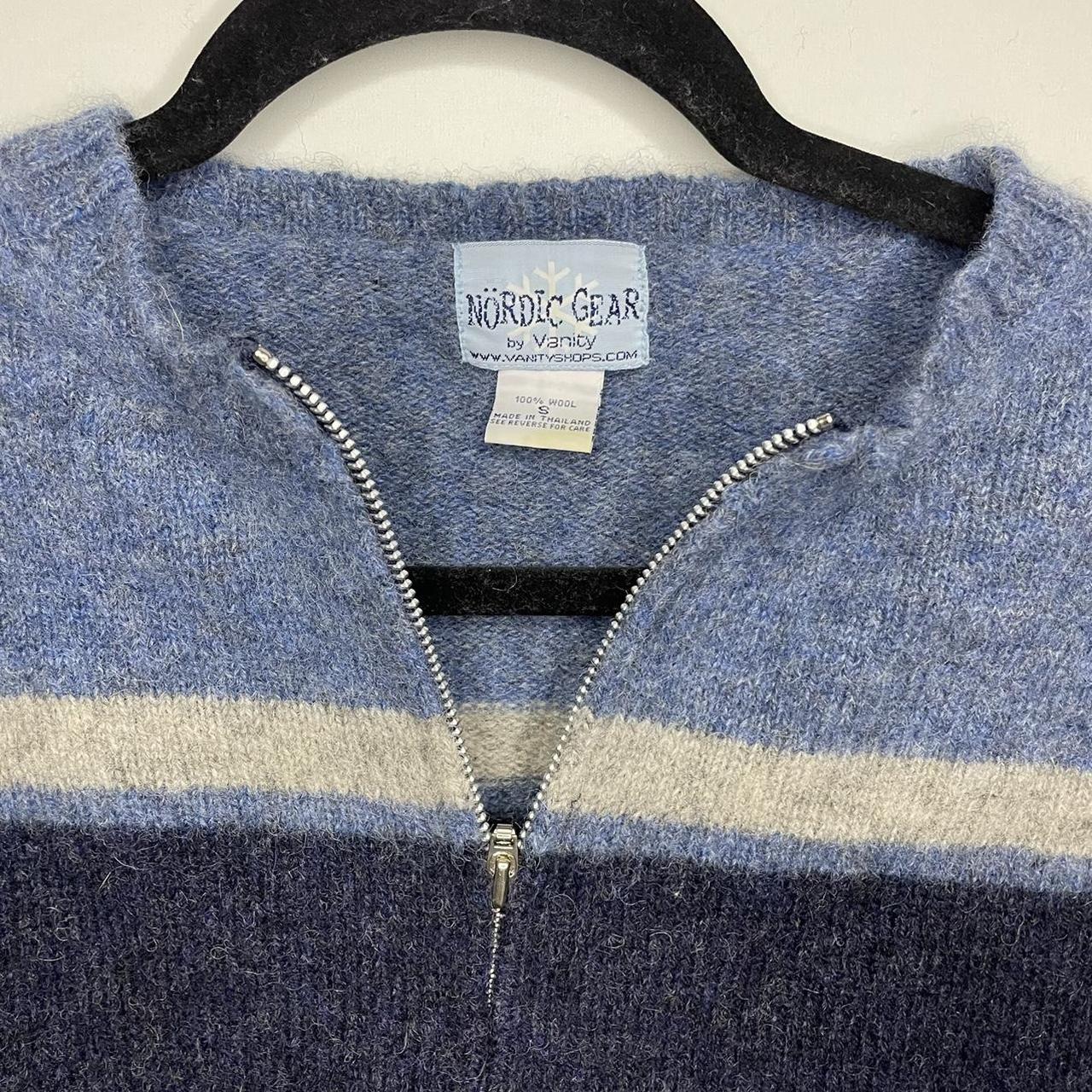 Vintage wool sweater, zip up, by Vanity Nordic Gear,... - Depop