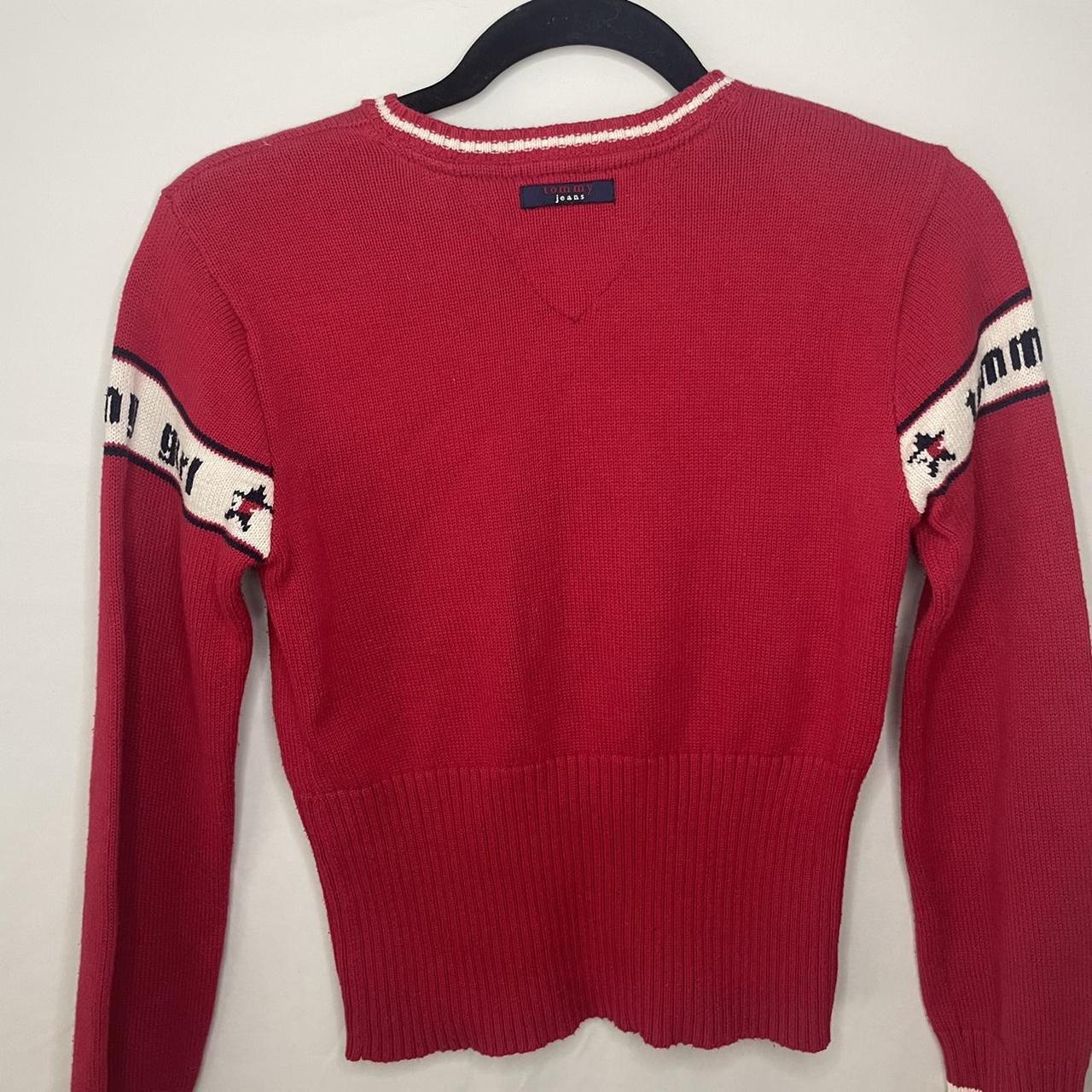 Tommy Hilfiger Women's Red and White Jumper (3)