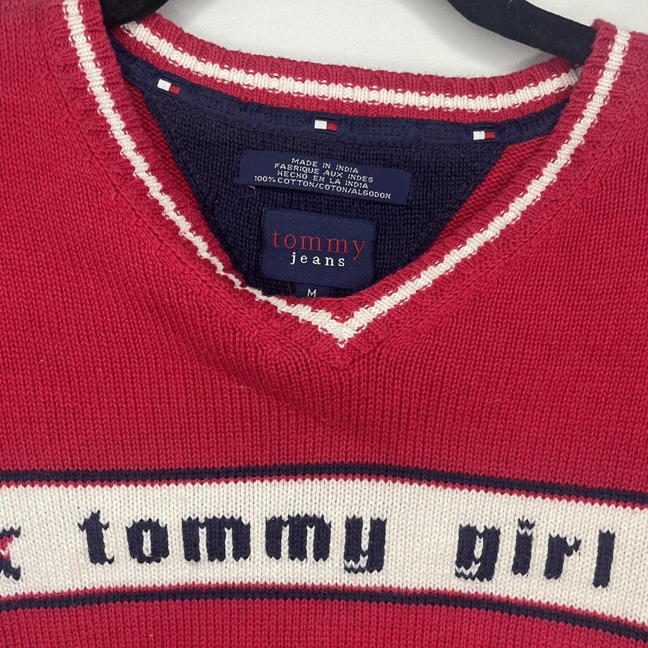 Tommy Hilfiger Women's Red and White Jumper (4)