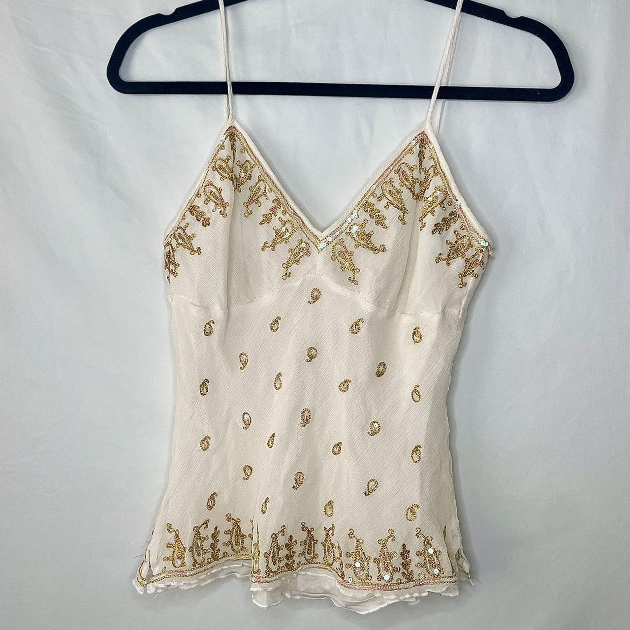 Early 2000s sequin cami, by Central Park West, size... - Depop