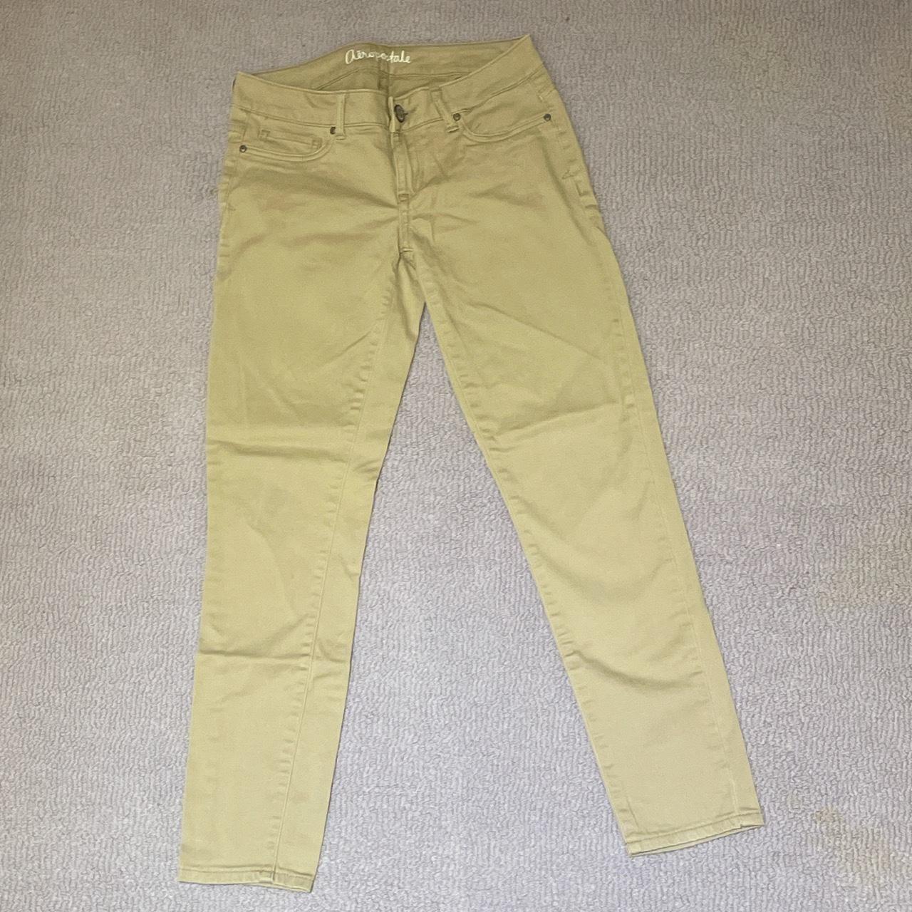 Aeropostale Women's Khaki Leggings | Depop