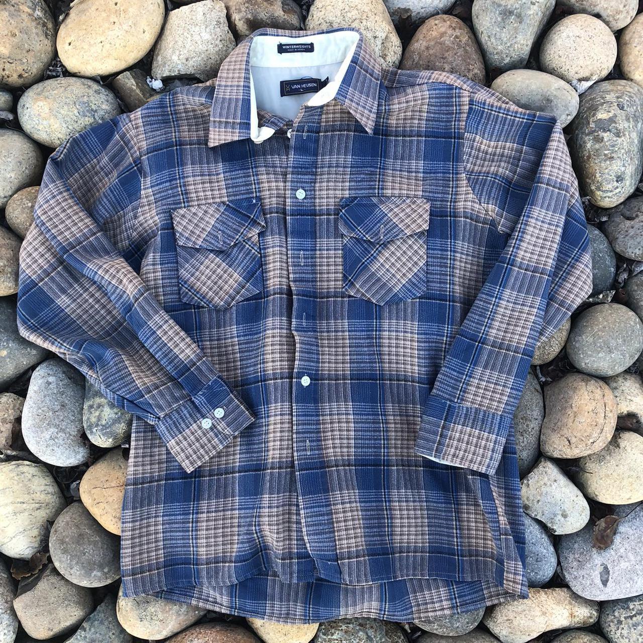 Vintage winter weight Van Heusen Wool Warm Flannel... - Depop