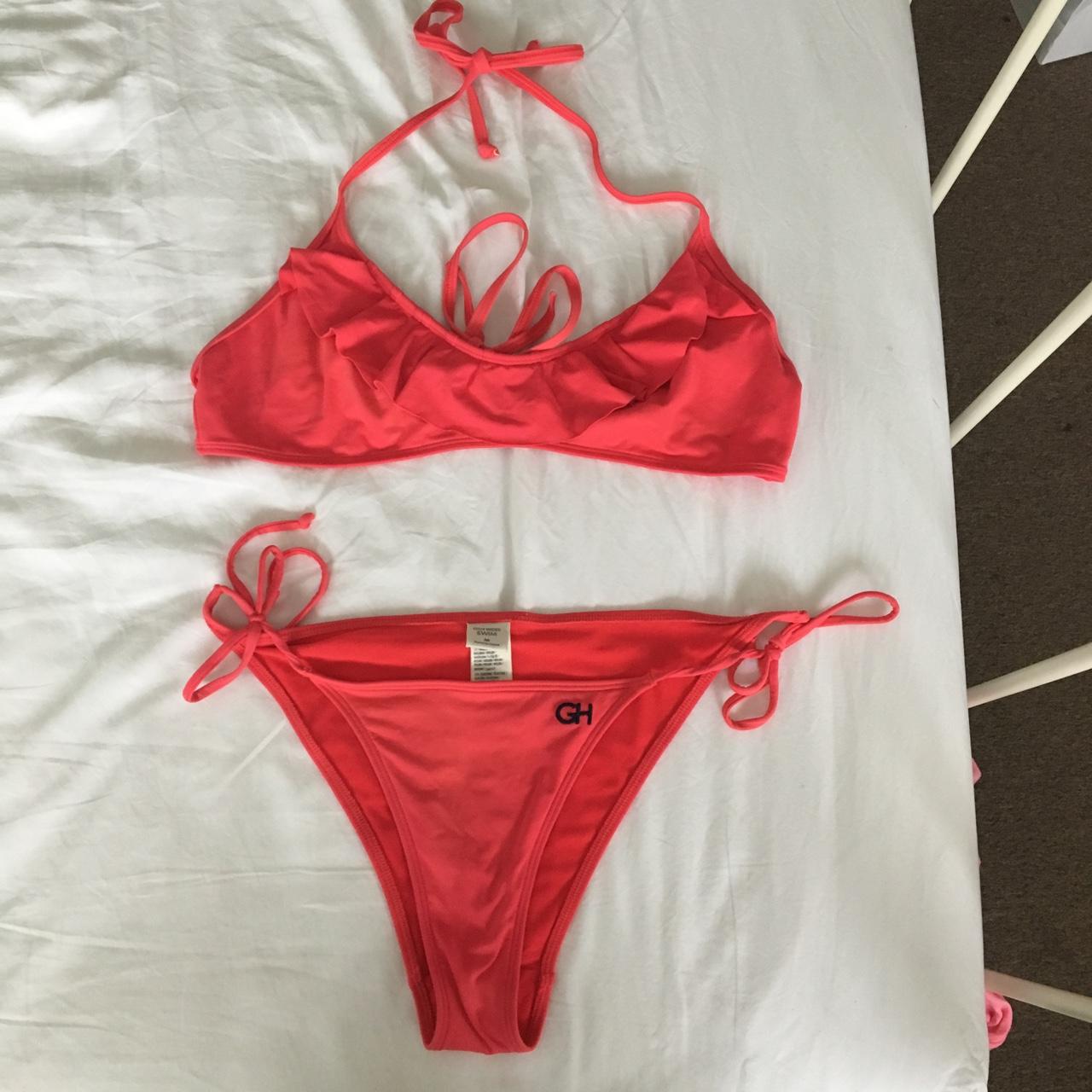 Gilly Hicks dark pink bikini really good condition, - Depop