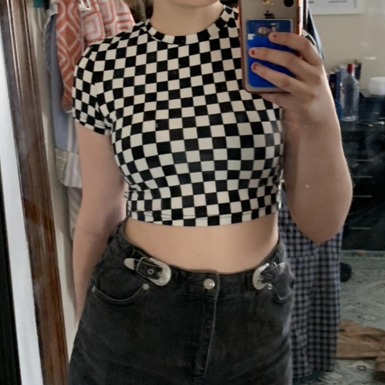 checkerboard crop top