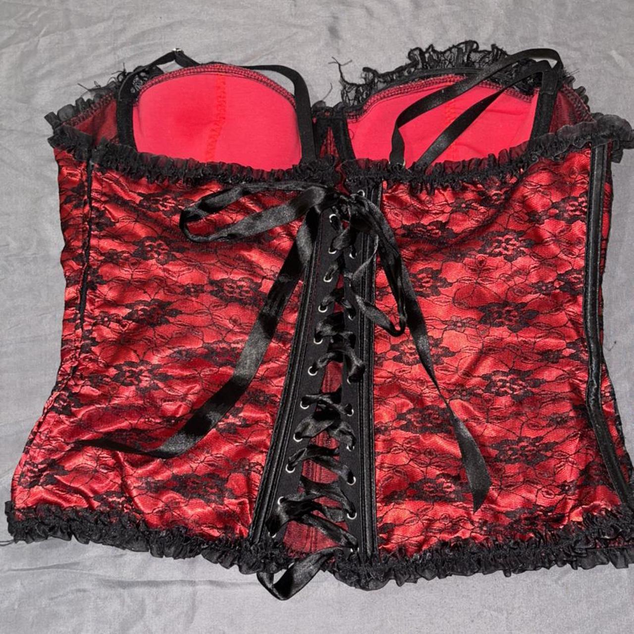 Elegant Moments Women's Red and Black Corset (2)