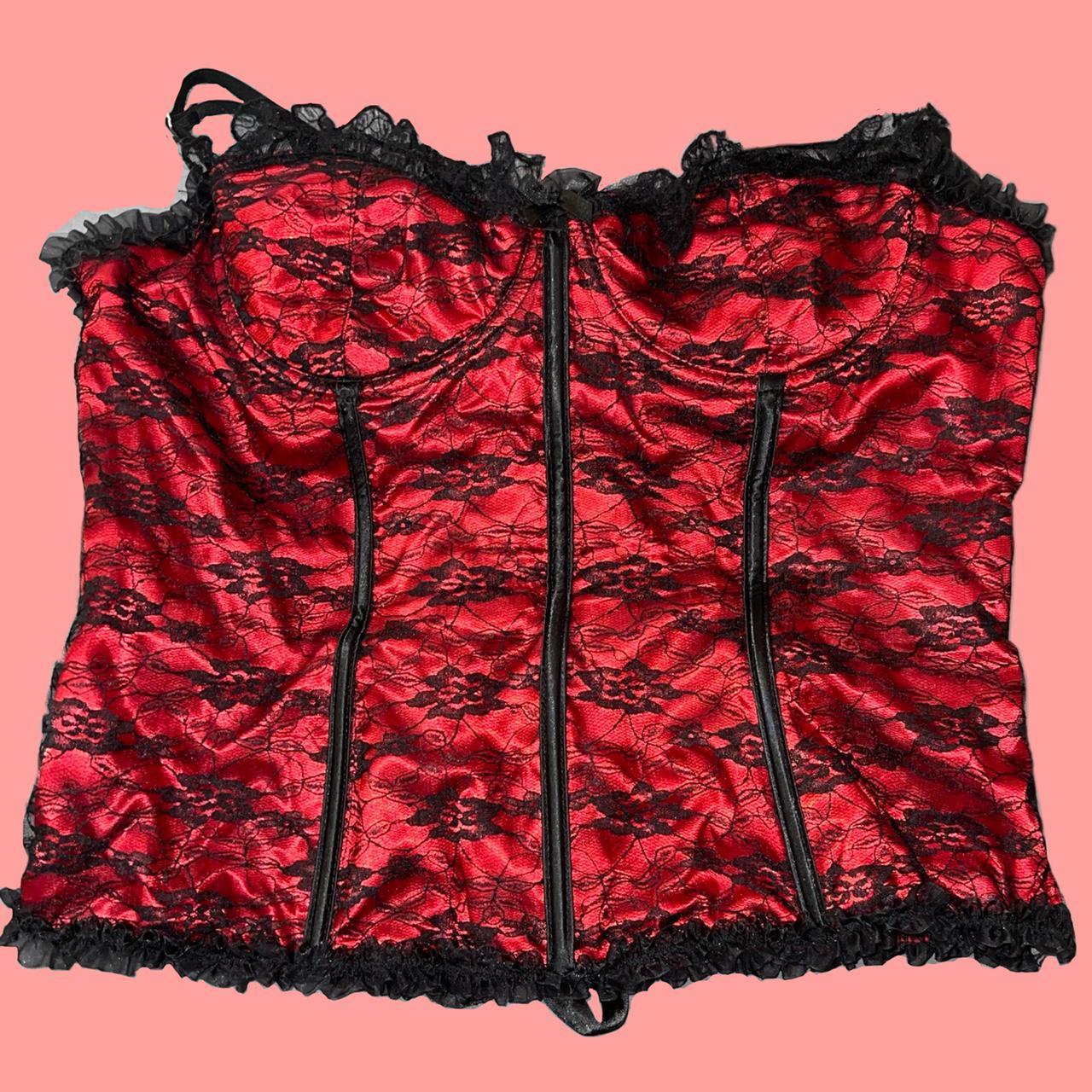 Elegant Moments Women's Red and Black Corset