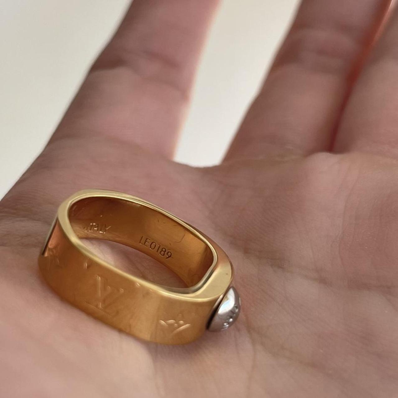 Louis Vuitton Nanogram Ring (Silver)- Size 6