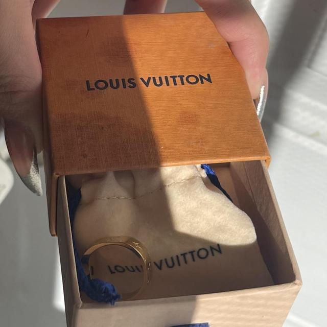 Louis Vuitton Iconic V Ring In Gold - Size M. Small - Depop