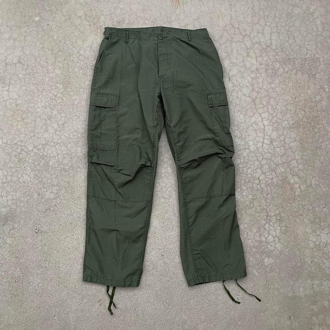 Vintage military issue olive ripstop cargo pants.... - Depop