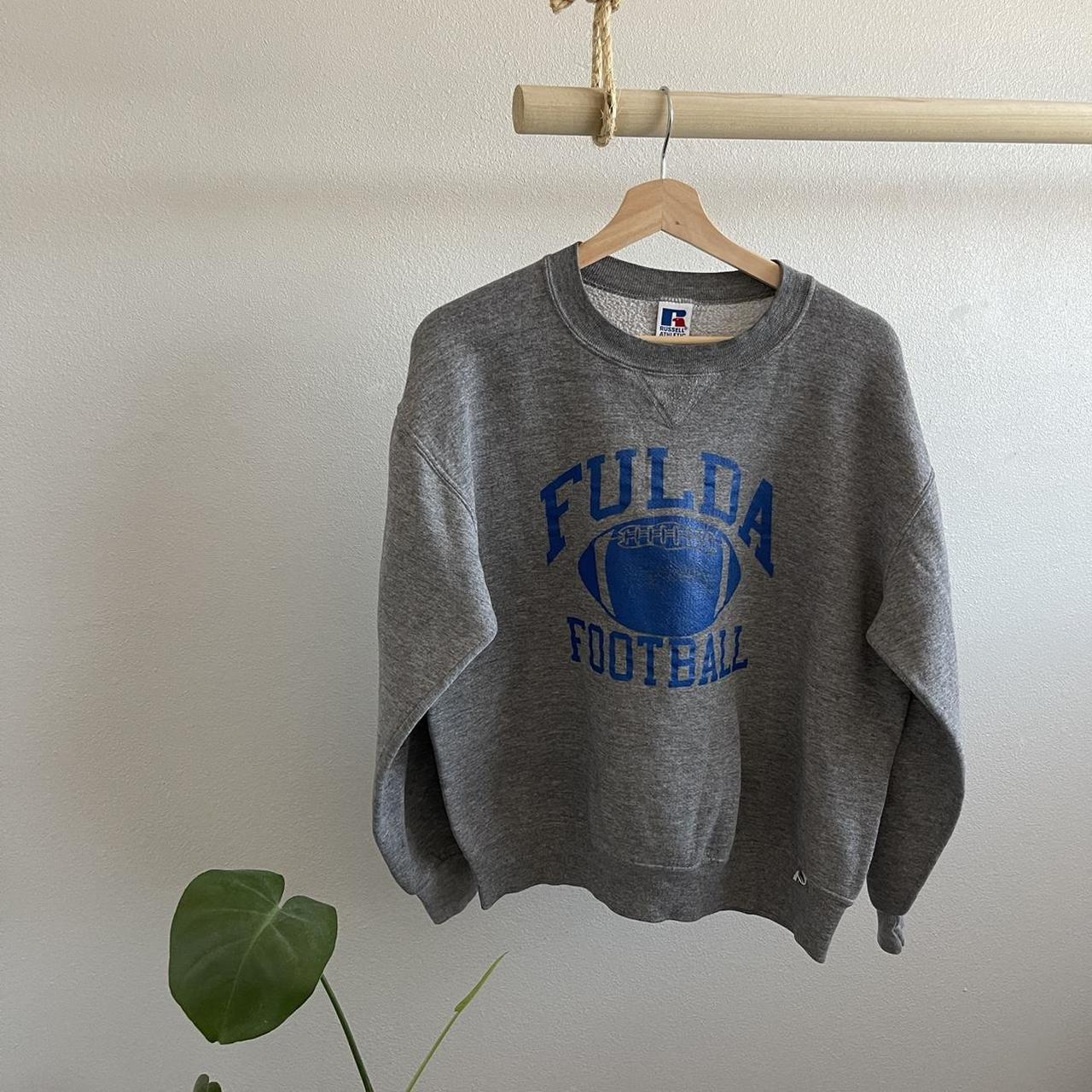 Russell Athletic Men's Grey and Blue Sweatshirt