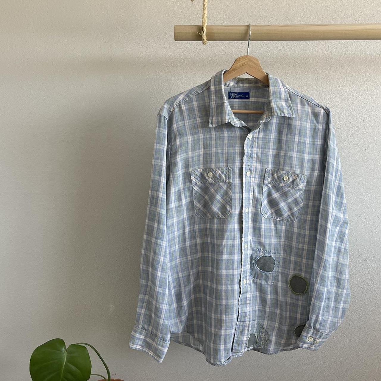 1980s JCPenney 'Plain Pockets' lightweight plaid... Depop