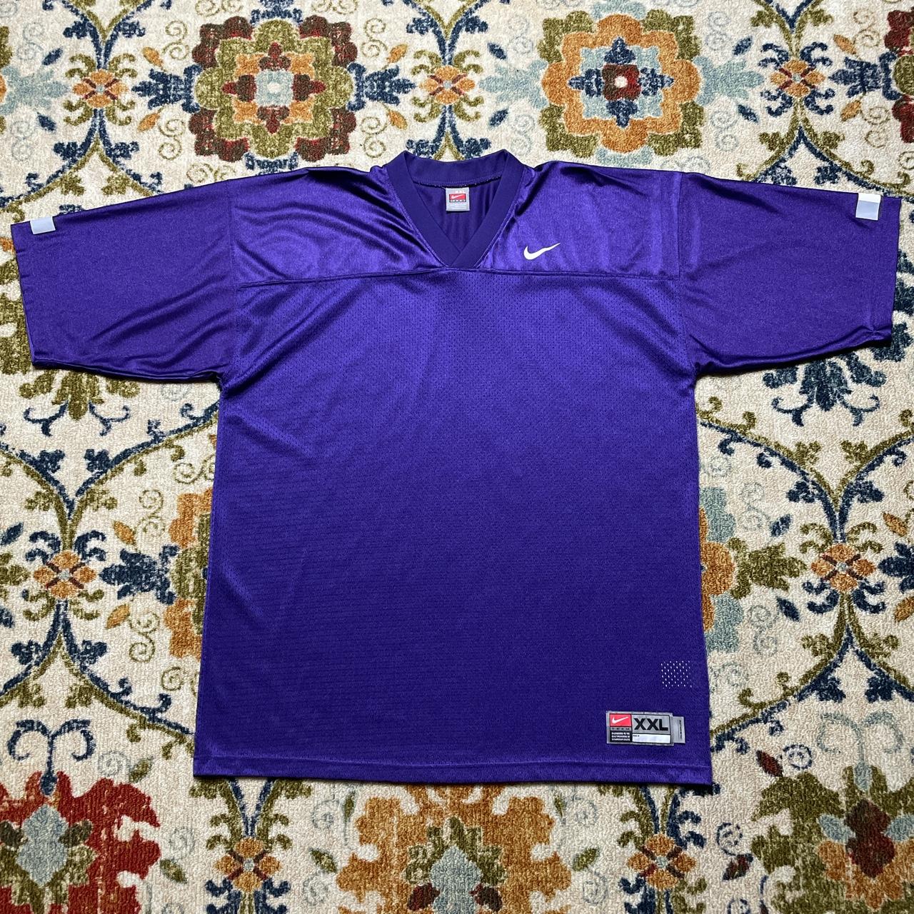 Vintage Nike team blank purple football jersey Sz... - Depop