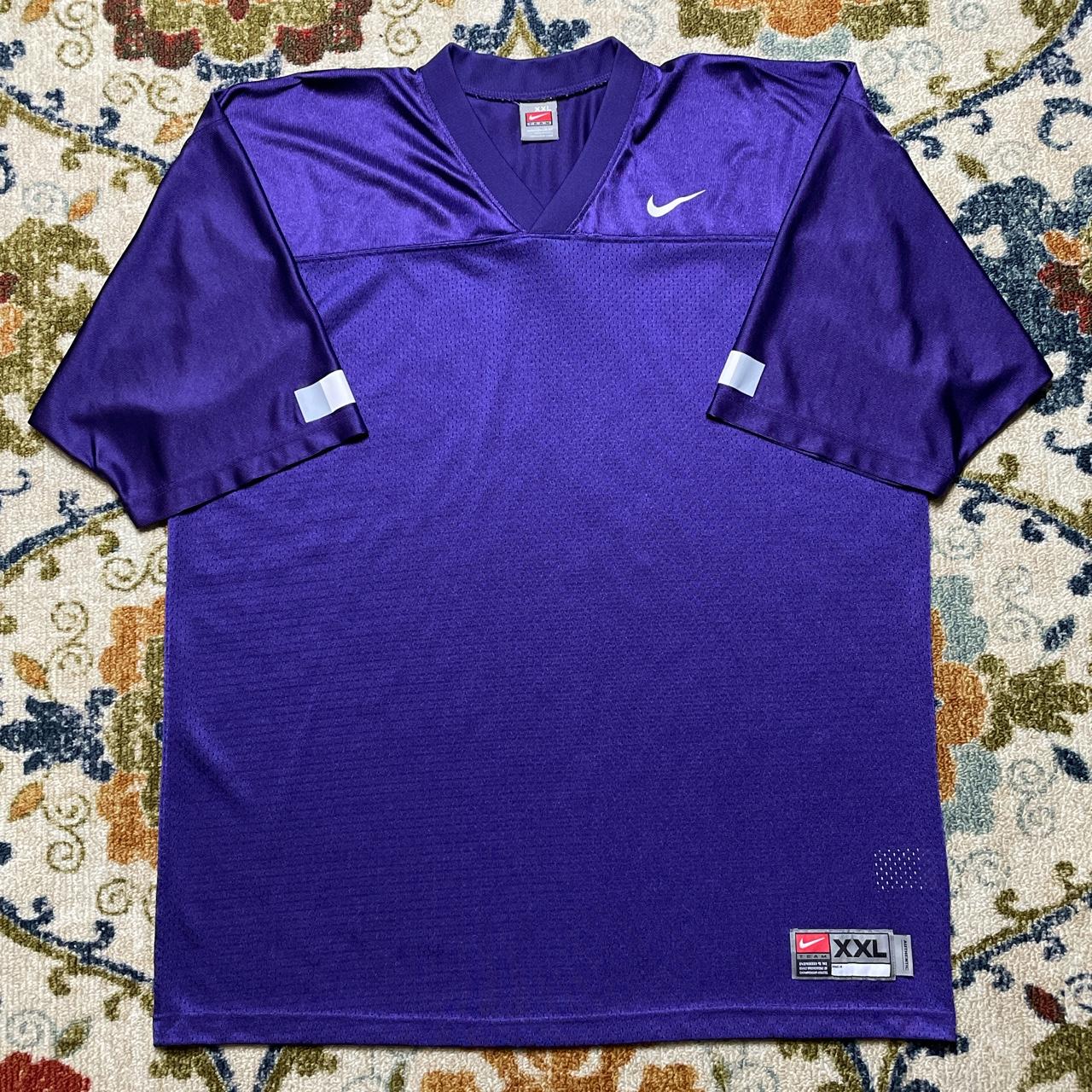 Vintage Nike team blank purple football jersey Sz... - Depop