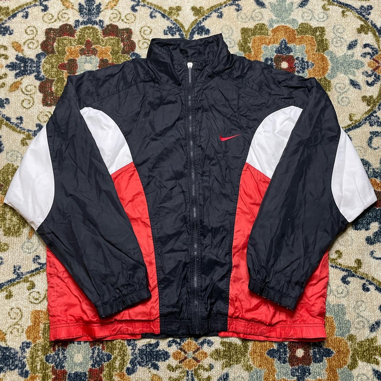 Vintage Nike zip up colorblock windbreaker jacket XL... - Depop