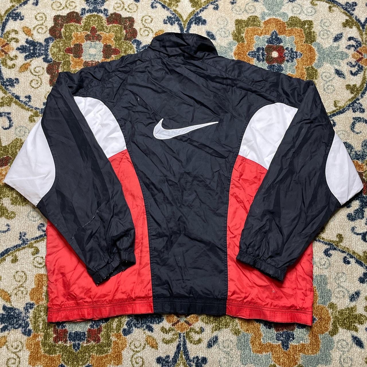 Vintage Nike zip up colorblock windbreaker jacket XL... - Depop