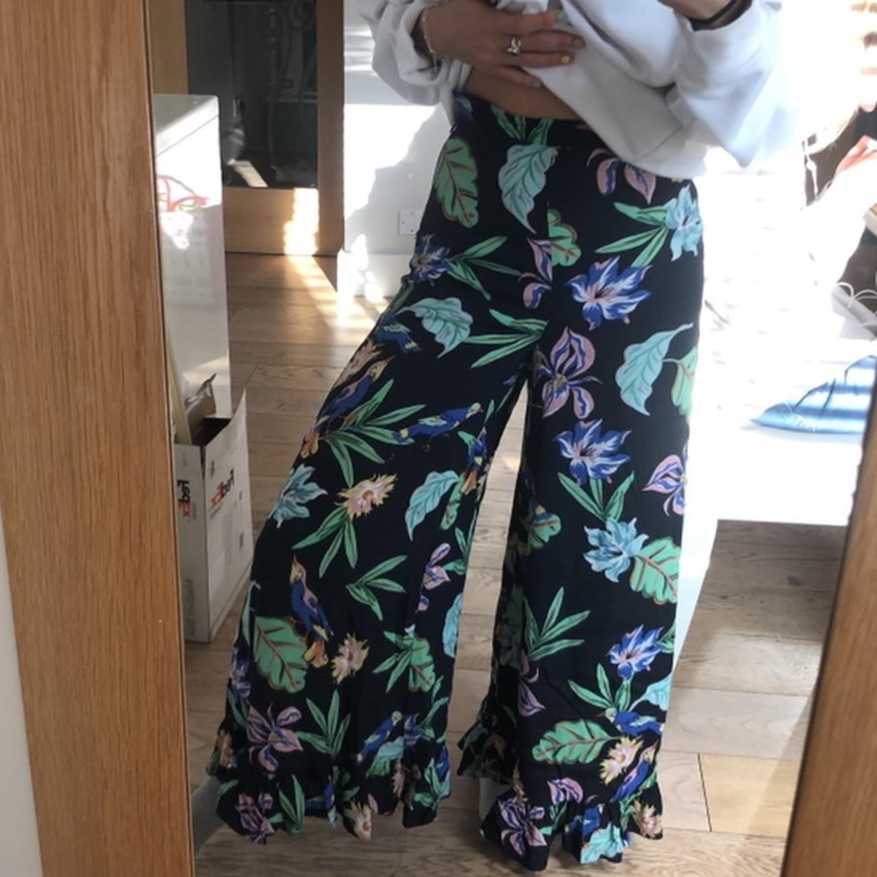 Zara floral deals wide leg pants