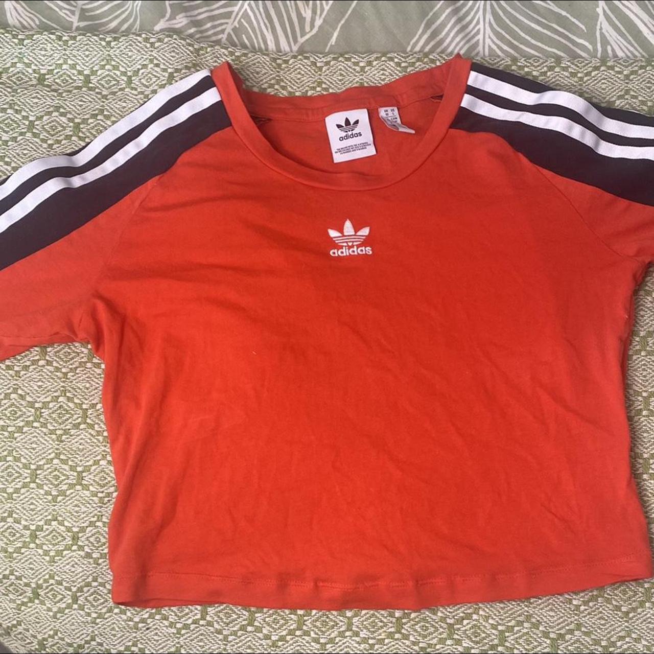 ADIDAS RED CROP TOP ️ only worn a couple of times,... - Depop