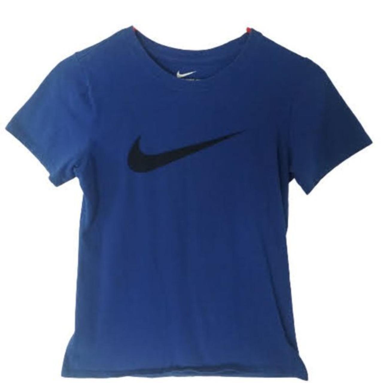 royal blue and volt nike shirt