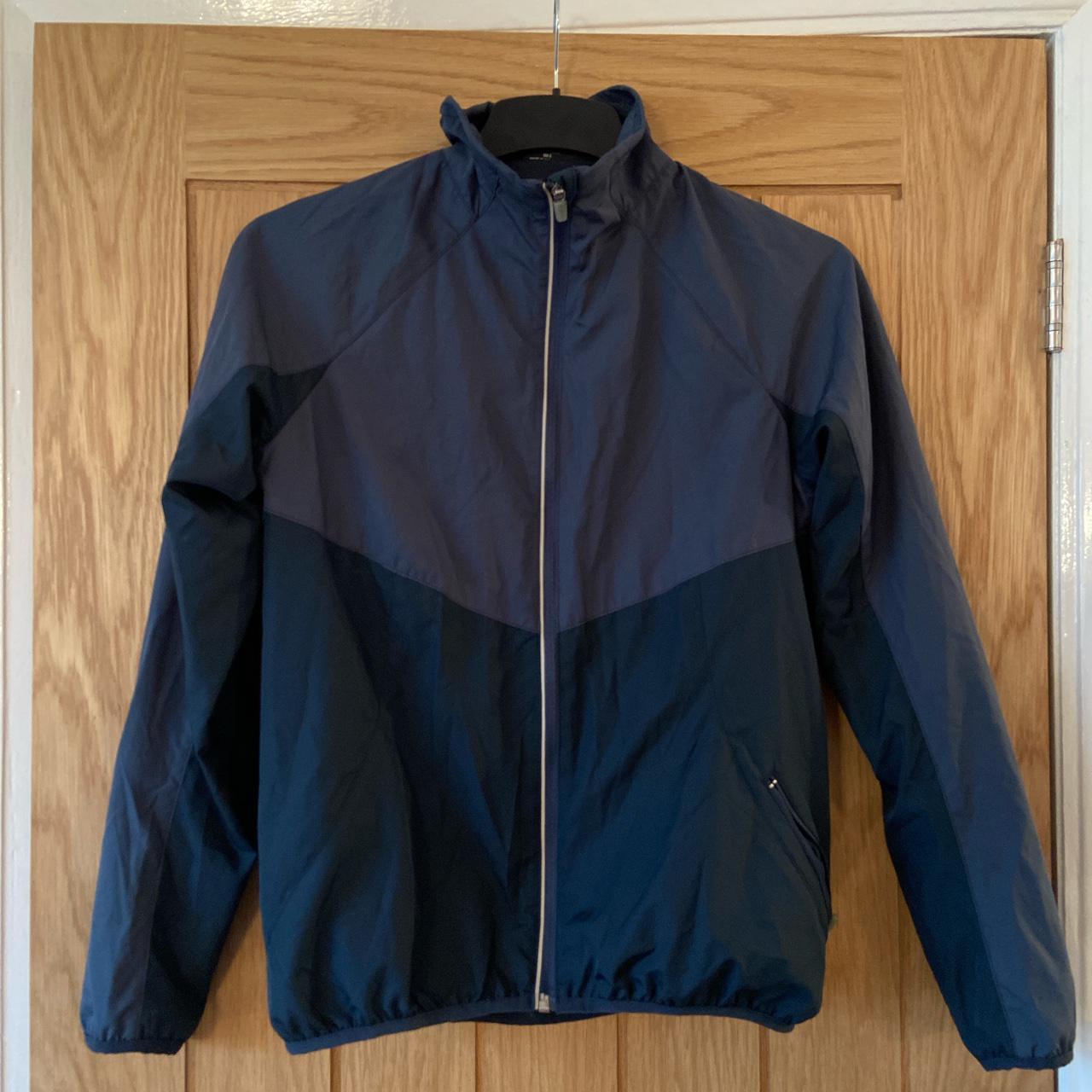 Women’s dark blue zip up sports jacket/windbreaker.... - Depop