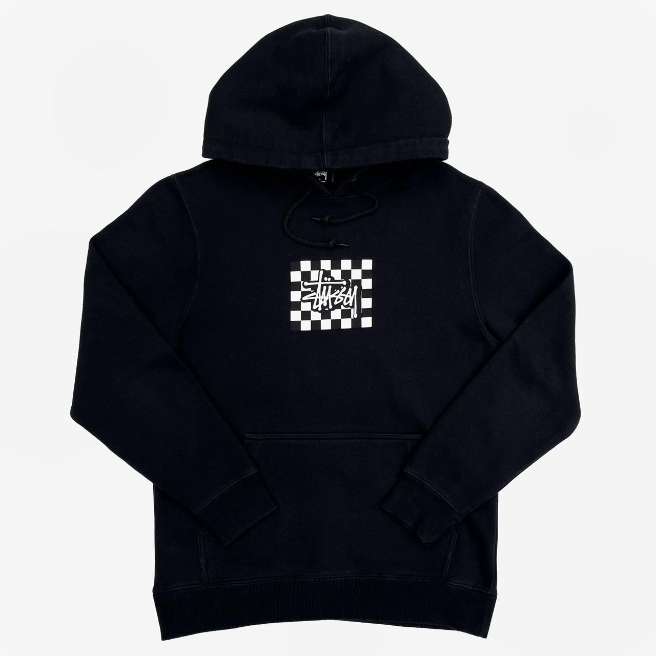 Stussy Checkers Hoodie in size small. Black colour... - Depop