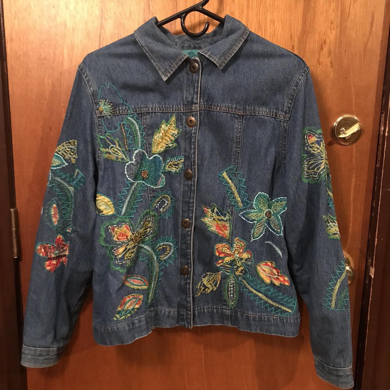 Coldwater creek store embroidered denim jacket