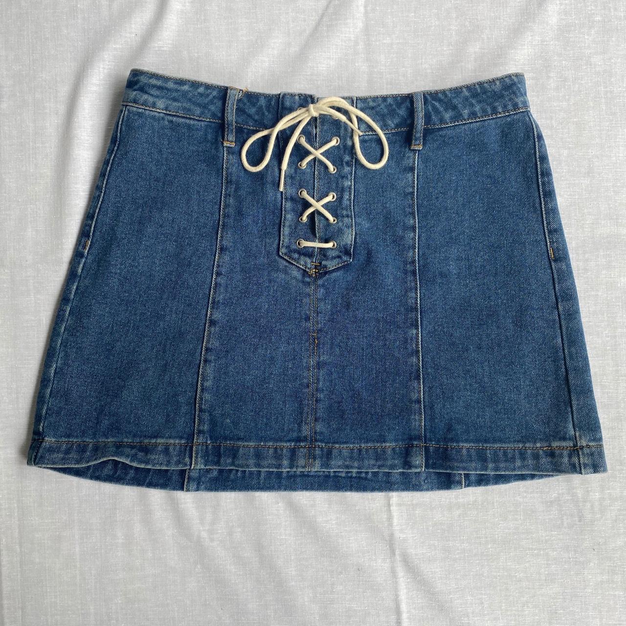 Kendall + Kylie Denim Shoelace Skirt 🤍 Denim skirts... Depop