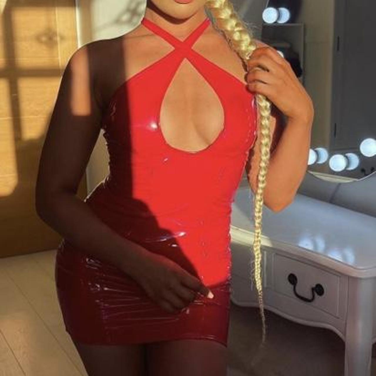 Oh polly red outlet latex dress