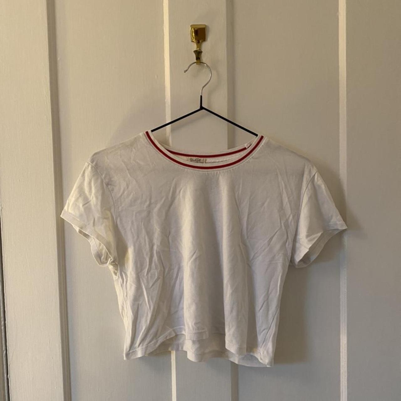 John Galt From Brandy Melville Cropped White Tee... - Depop