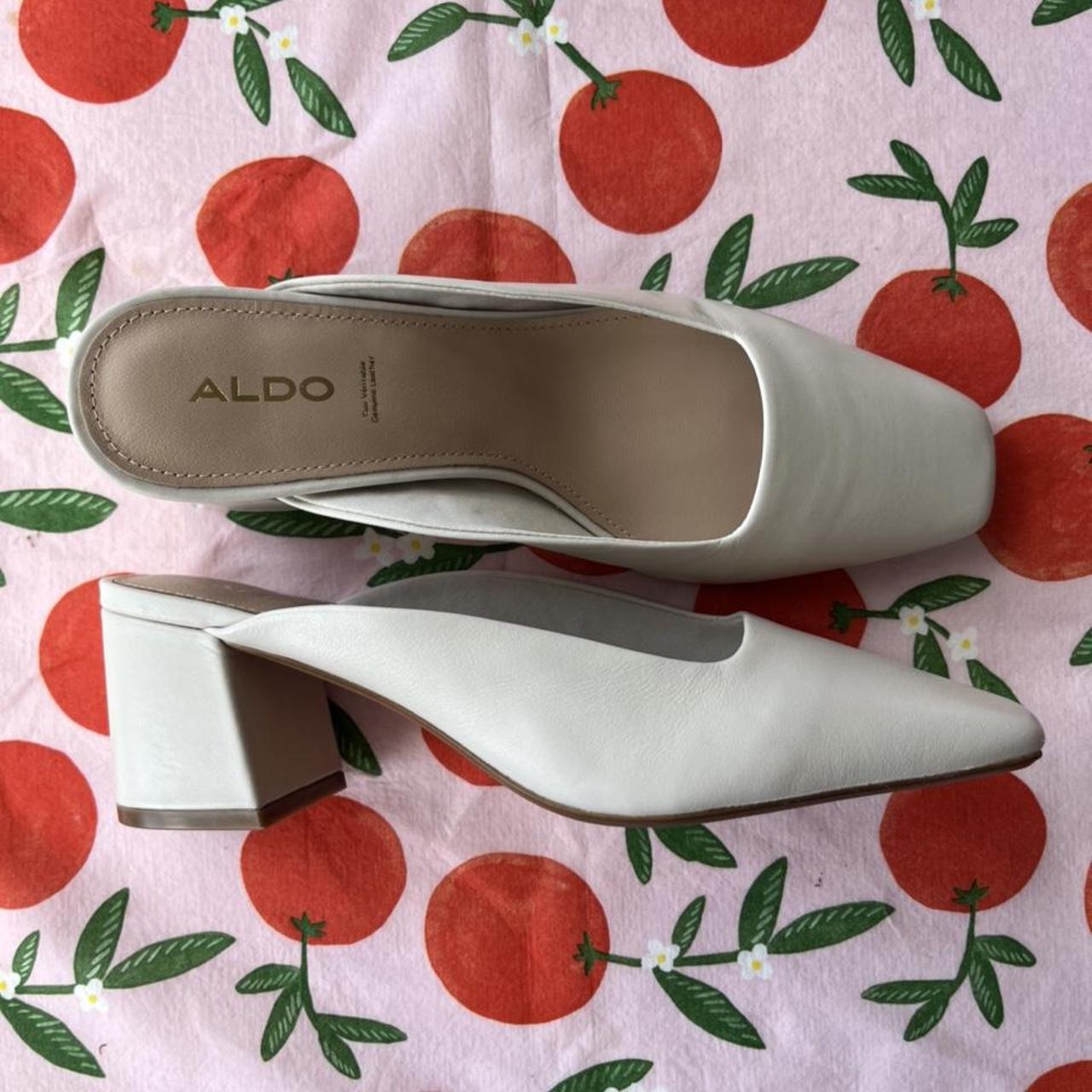 aldo white mules