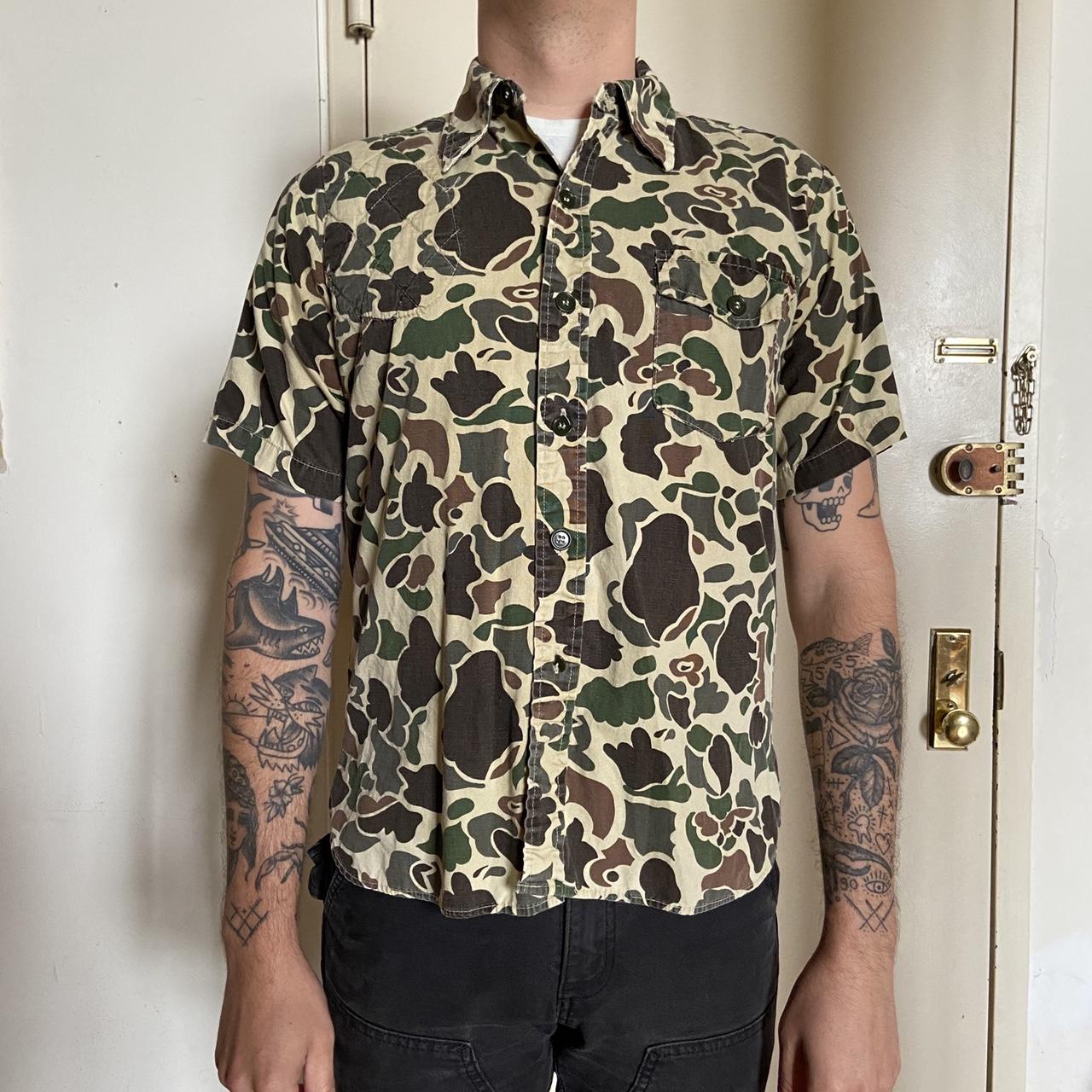 Vintage duck Camo shirt. Has recoil pad stitched in.... Depop