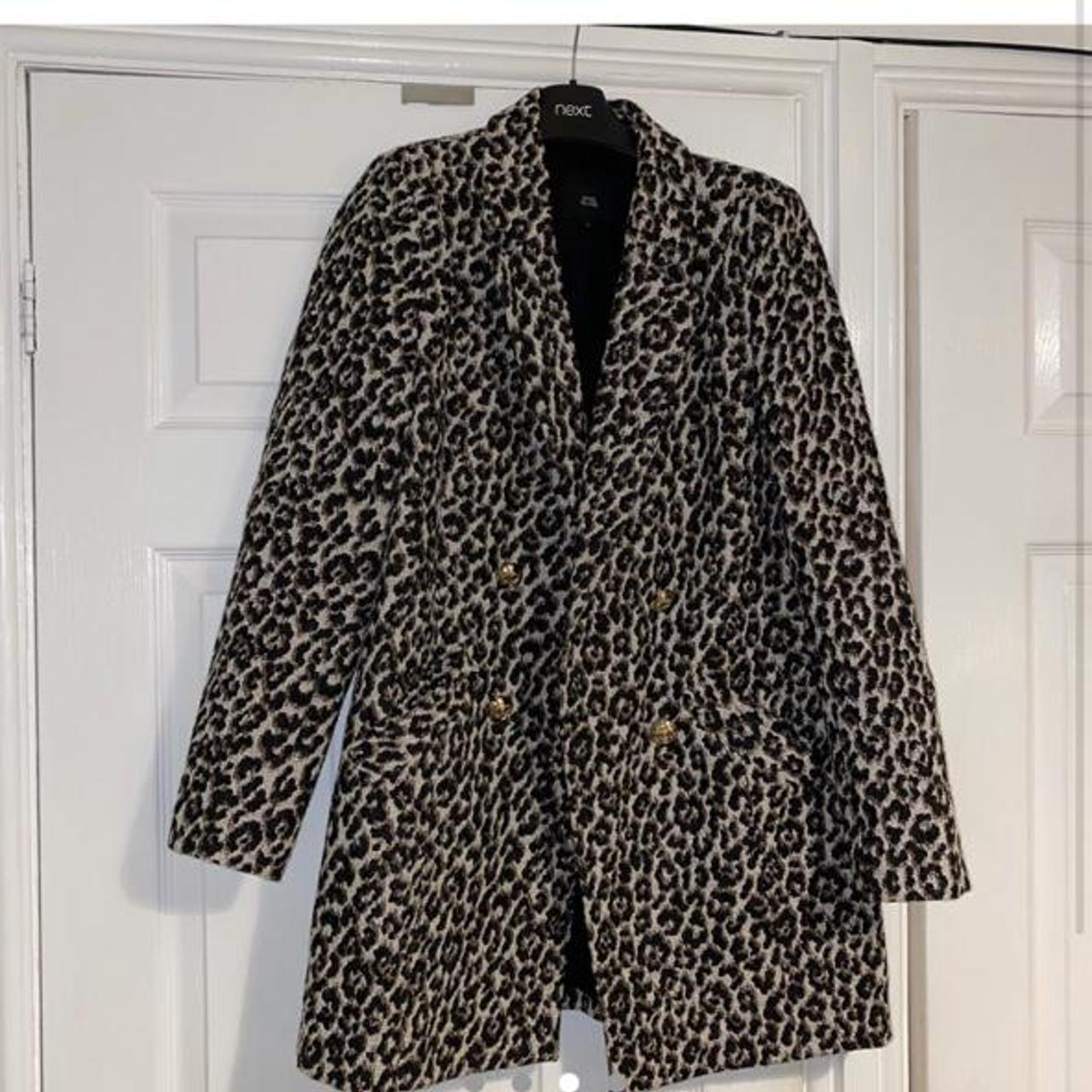 River island leopard print double breasted jacket / - Depop