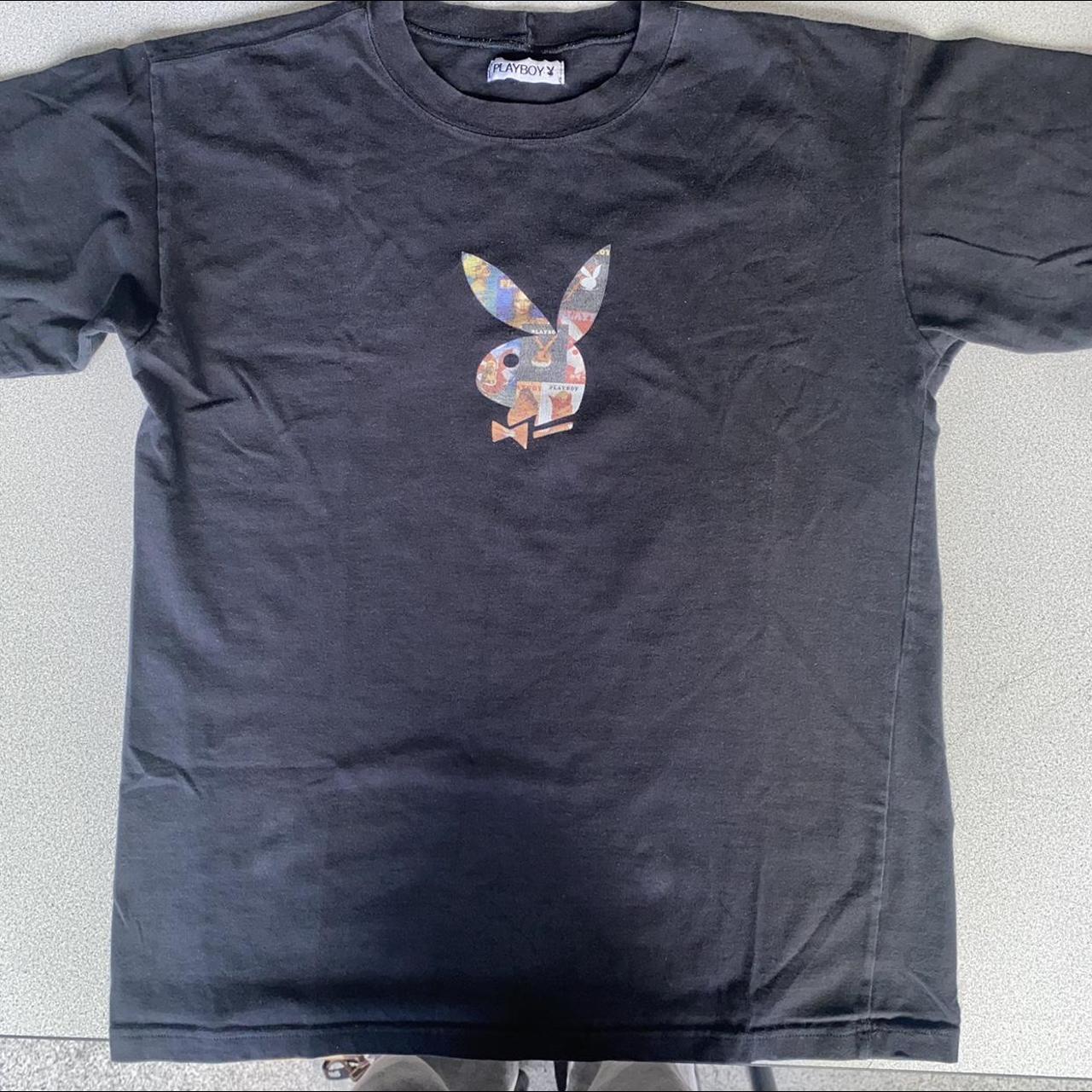 Vintage black original playboy t shirt with... - Depop