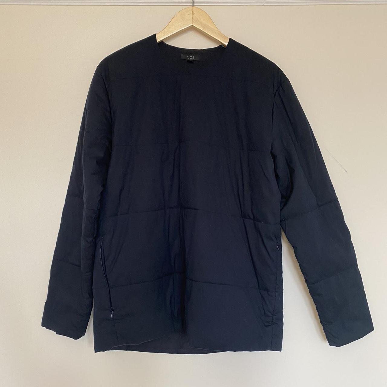 Navy Cos Quilted Smock Pullover With Zip... - Depop