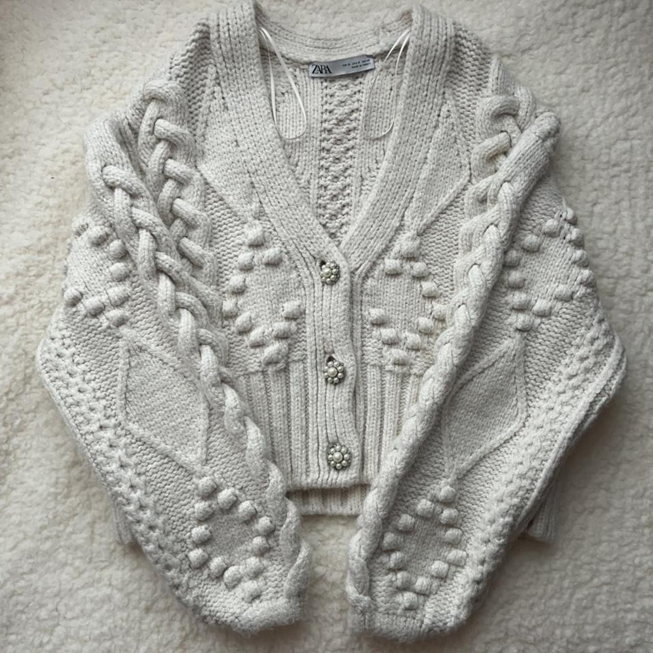 zara aran cardigan