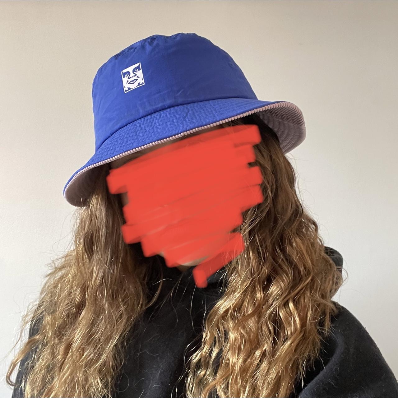 Reversible Blue Pink Obey Bucket Hat, Blue