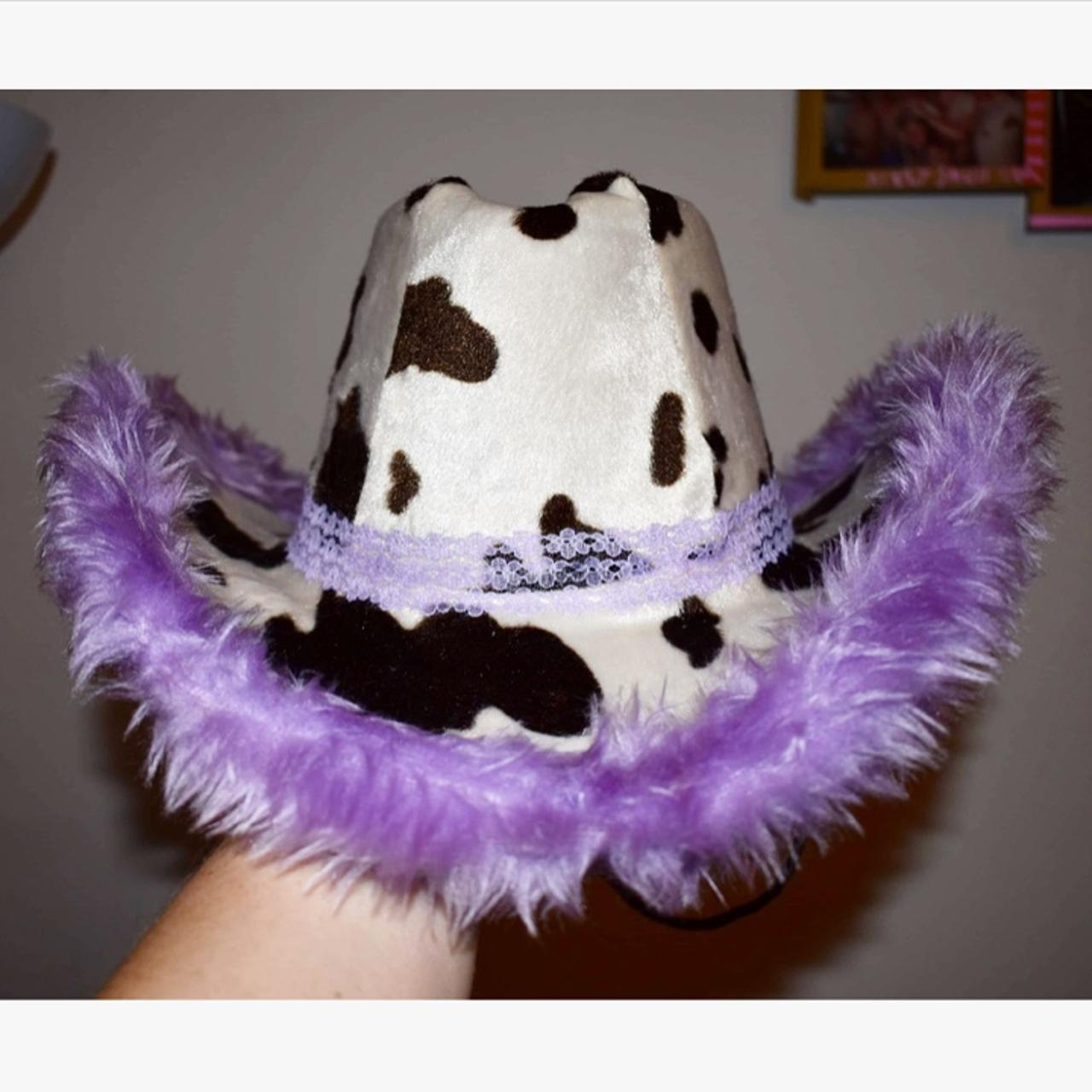 COW PRINT FUZZY HAT - DARK BROWN – TIBBS & BONES