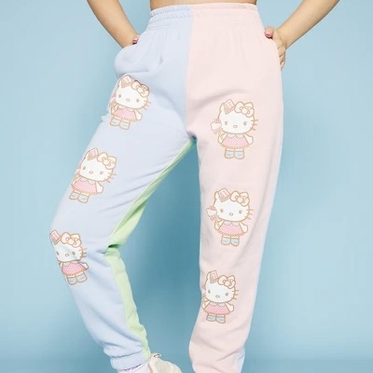 hello kitty color block joggers. features super cute... - Depop