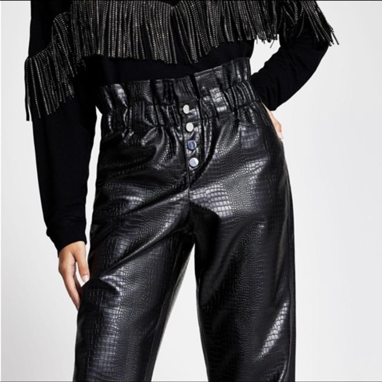 River island leather paperbag on sale trousers