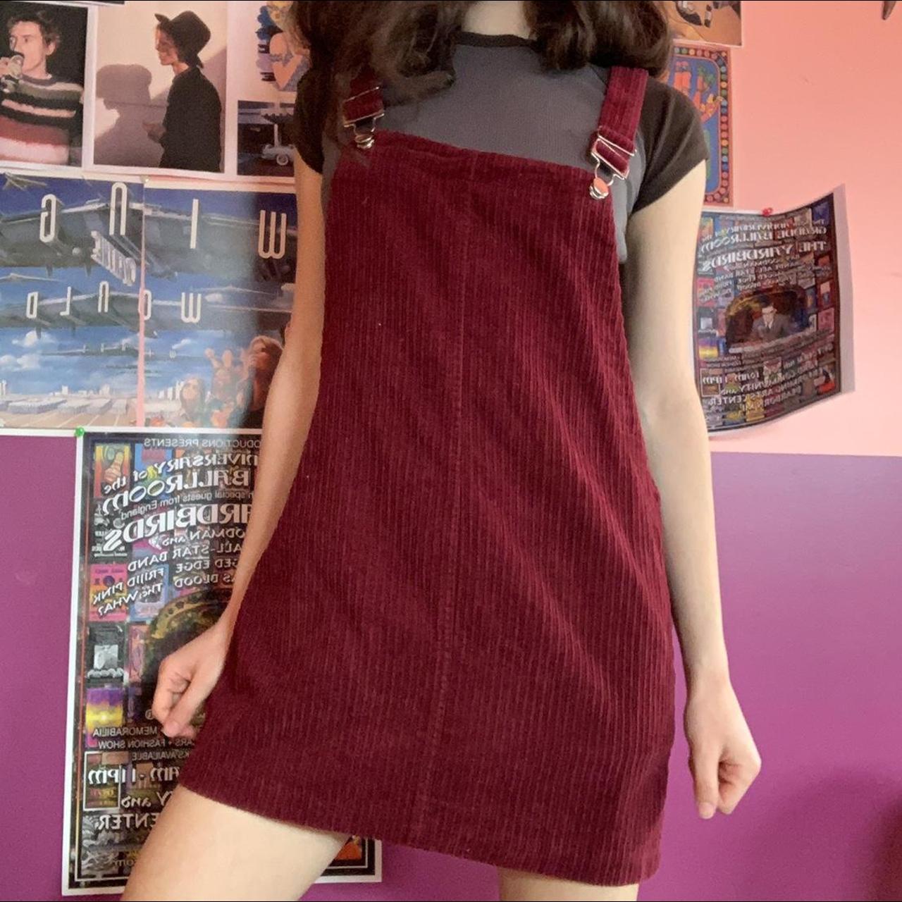 Burgundy overall cheap skirt