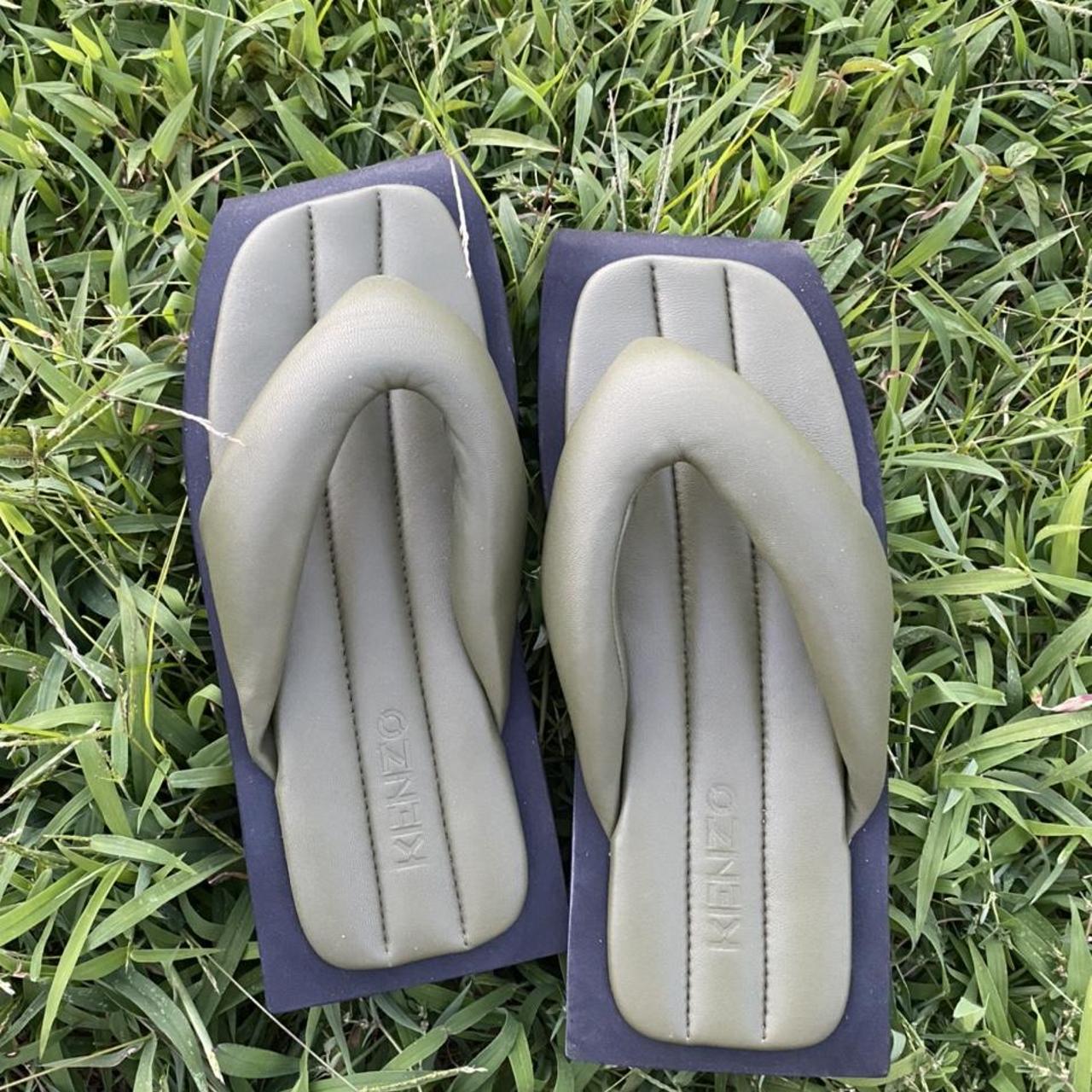 Kenzori quilted leather Flip Flop brand new... - Depop