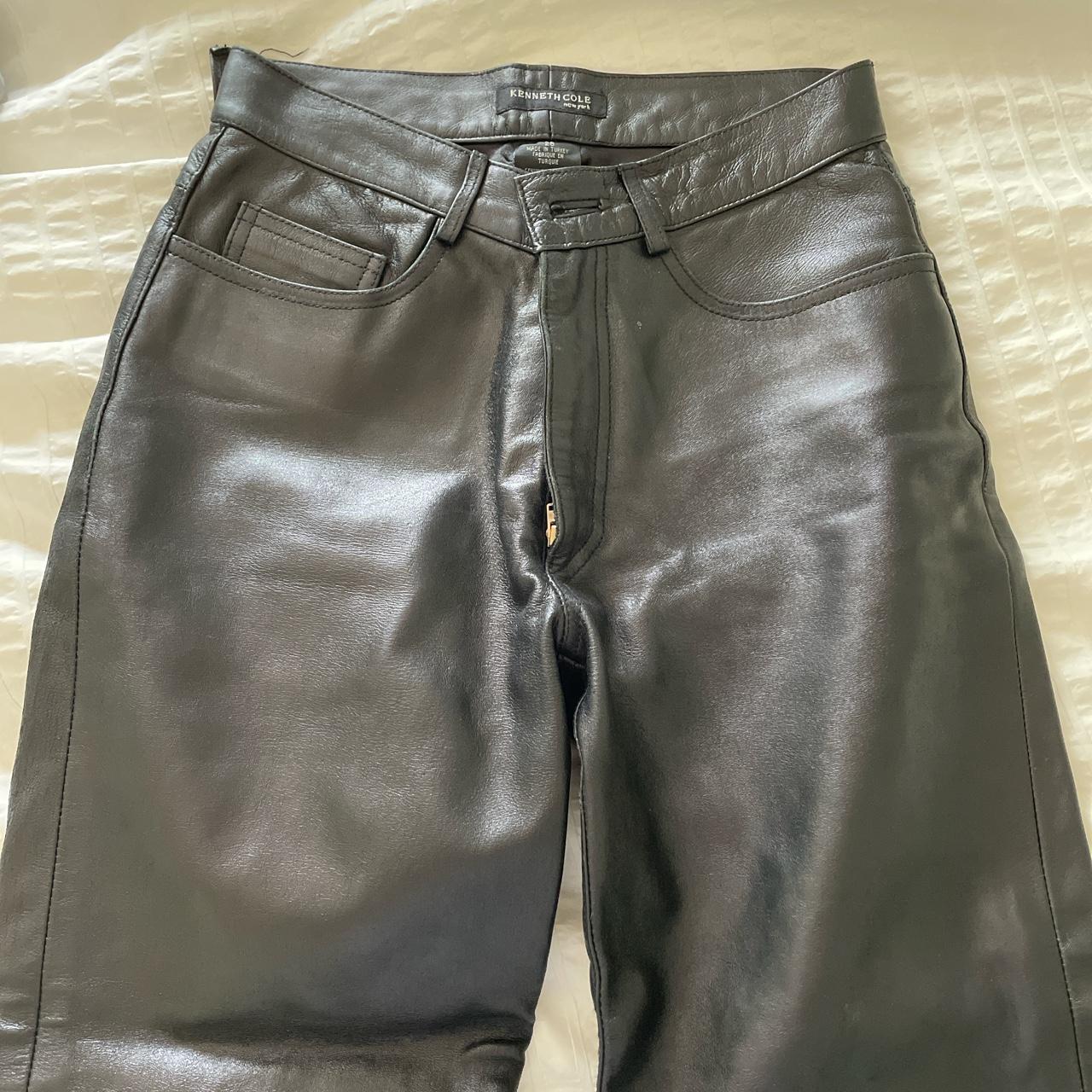Amazing black leather pants brand is Cole... Depop