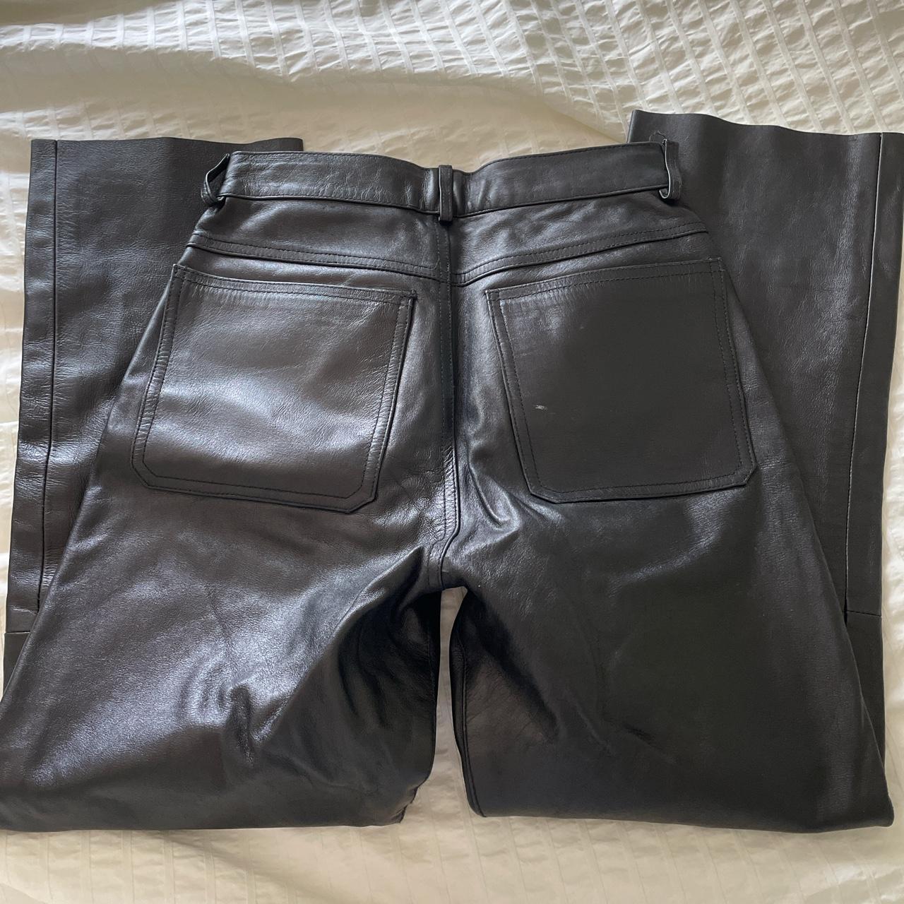 Amazing black leather pants brand is Kenneth Cole... - Depop