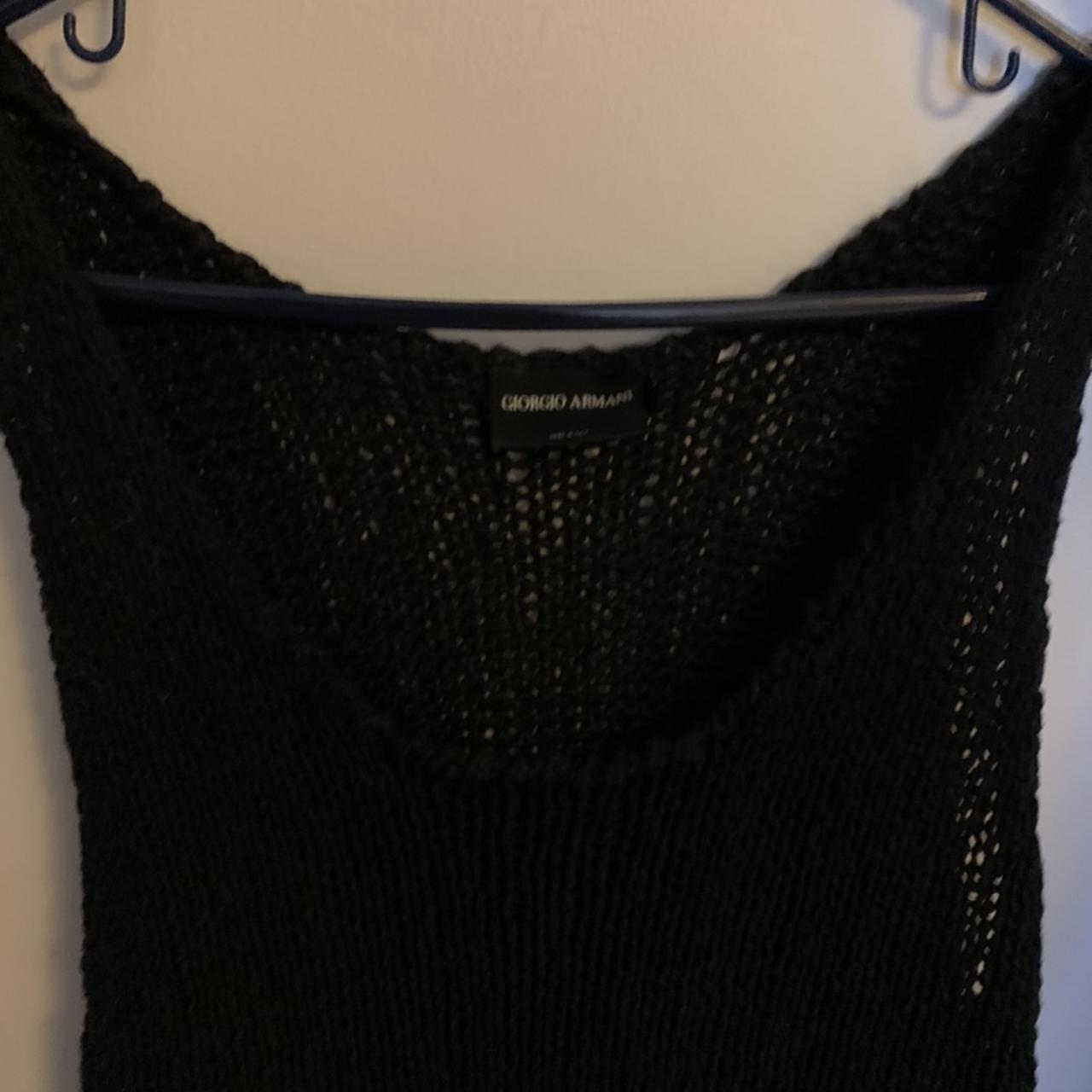 Vintage Giorgio Armani Crochet Tank Top Authentic... - Depop