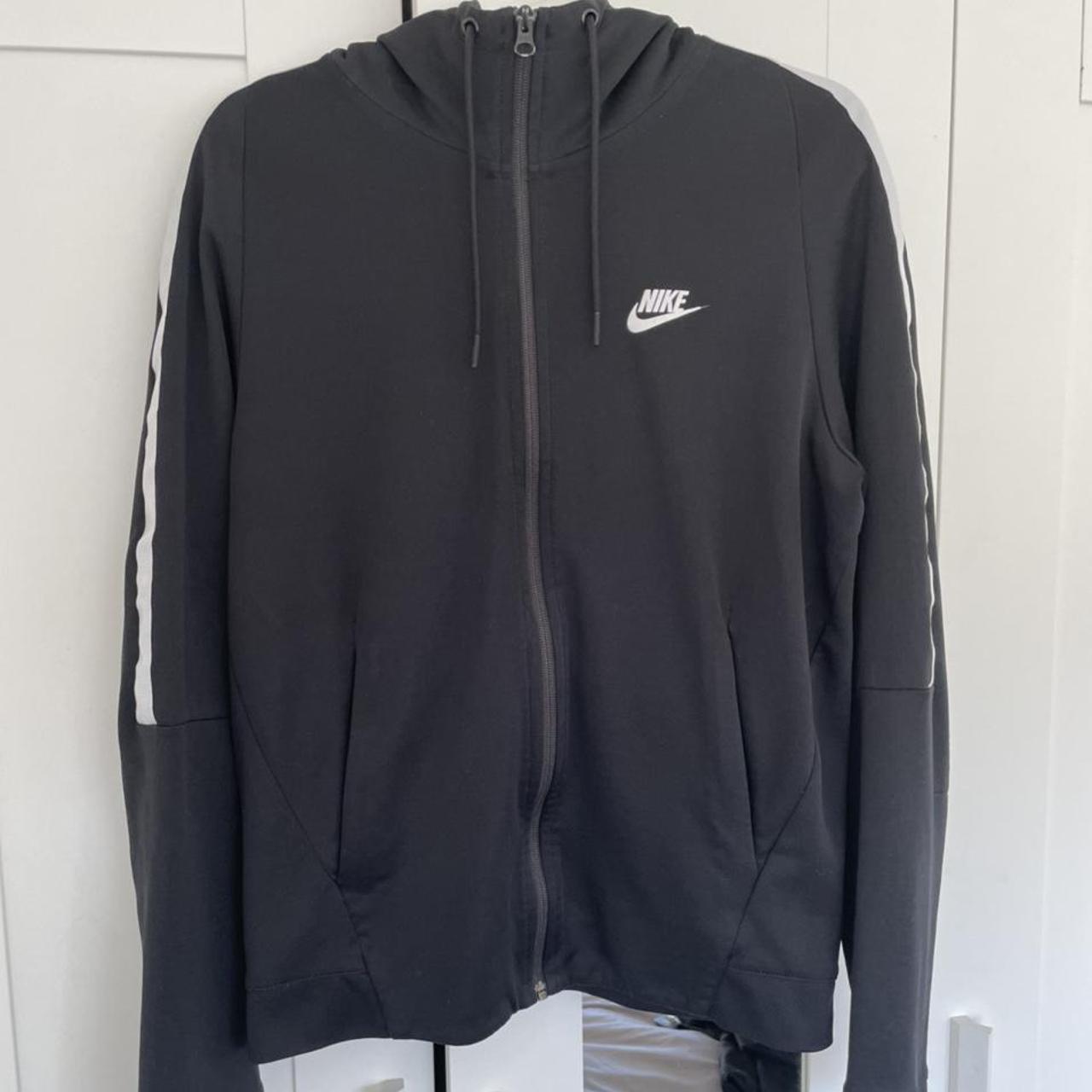 Black and white Nike zip hoodie, size small, good... - Depop