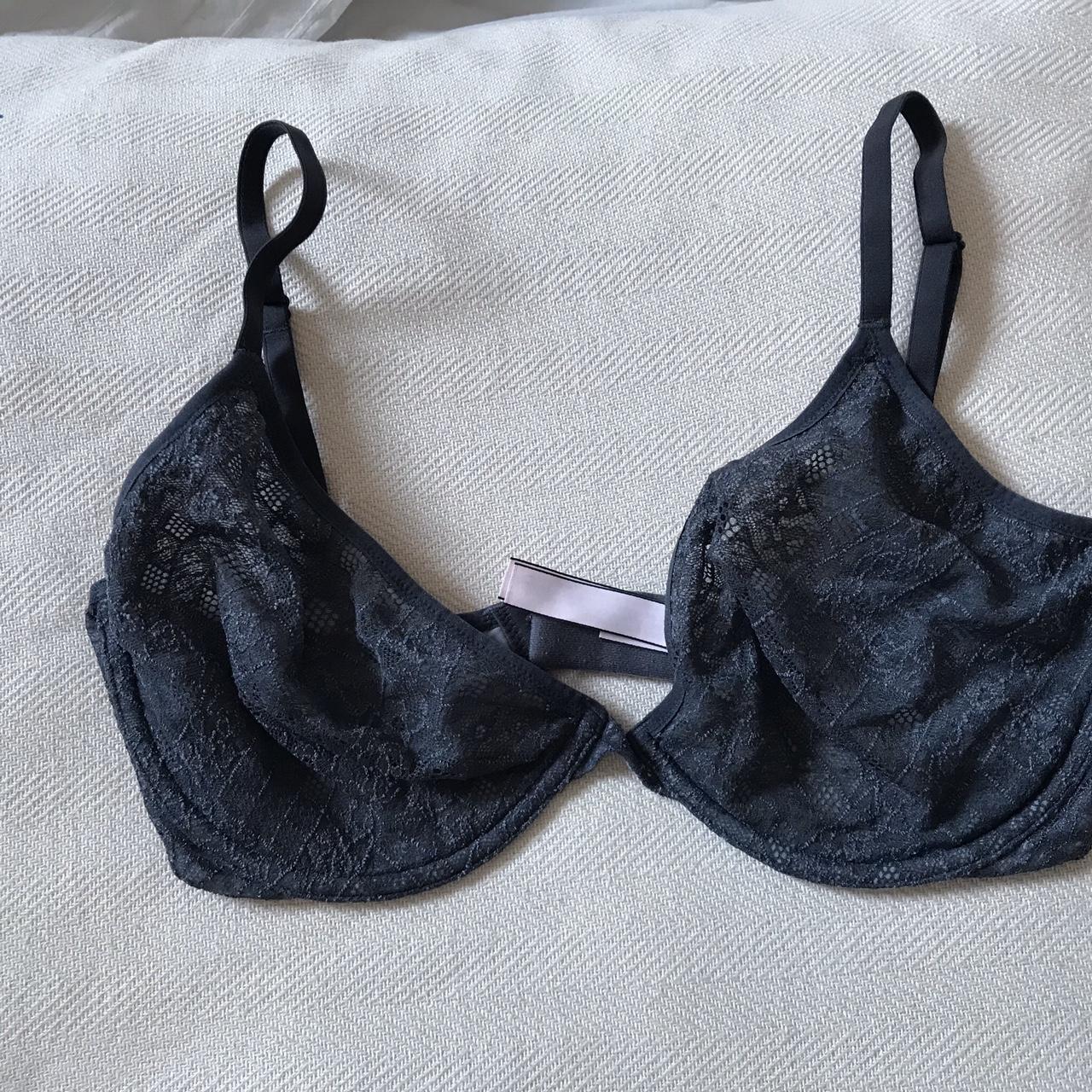 Victorias Secret lace sheer bra with glitter on the - Depop